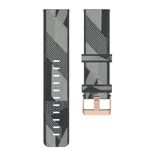 22mm Stripe Weave Nylon Wrist Strap Watch Band for Fossil Hybrid Smartwatch HR, Male Gen 4 Explorist HR & Sport