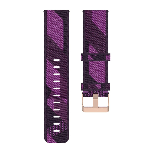 22mm Stripe Weave Nylon Wrist Strap Watch Band for Fossil Hybrid Smartwatch HR, Male Gen 4 Explorist HR & Sport