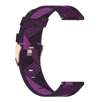 22mm Stripe Weave Nylon Wrist Strap Watch Band for Fossil Hybrid Smartwatch HR, Male Gen 4 Explorist HR & Sport