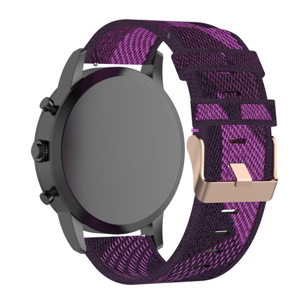 22mm Stripe Weave Nylon Wrist Strap Watch Band for Fossil Hybrid Smartwatch HR, Male Gen 4 Explorist HR & Sport