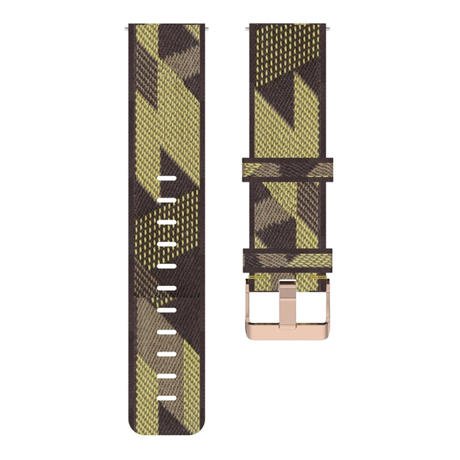 22mm Stripe Weave Nylon Wrist Strap Watch Band for Fossil Hybrid Smartwatch HR, Male Gen 4 Explorist HR & Sport