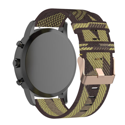 22mm Stripe Weave Nylon Wrist Strap Watch Band for Fossil Hybrid Smartwatch HR, Male Gen 4 Explorist HR & Sport