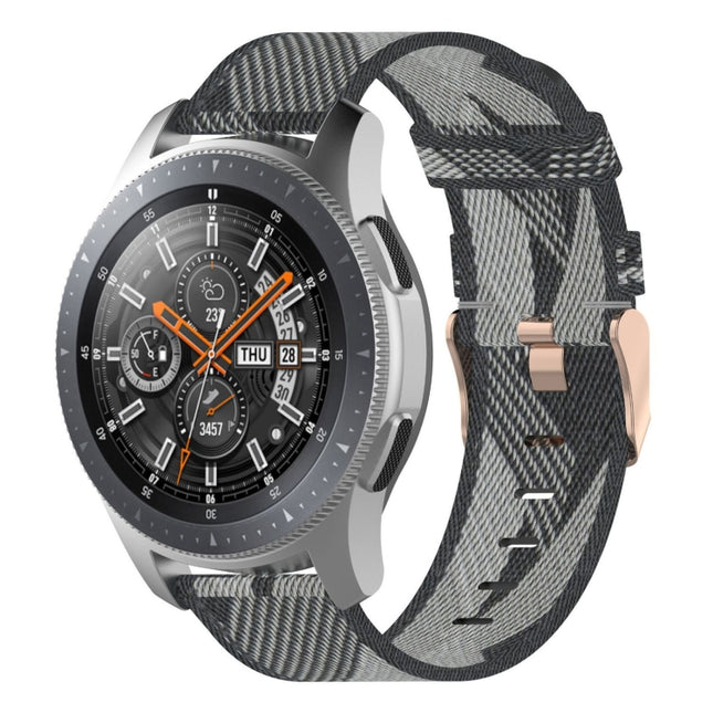 22mm Stripe Weave Nylon Wrist Strap Watch Band for Galaxy Watch 46mm / Gear S3
