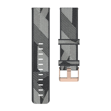 22mm Stripe Weave Nylon Wrist Strap Watch Band for Xiaomi Mi Watch Color, Garmin Vivoactive 4