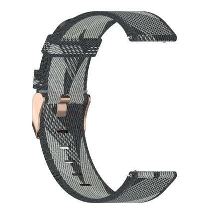 22mm Stripe Weave Nylon Wrist Strap Watch Band for Xiaomi Mi Watch Color, Garmin Vivoactive 4