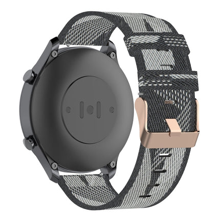 22mm Stripe Weave Nylon Wrist Strap Watch Band for Xiaomi Mi Watch Color, Garmin Vivoactive 4