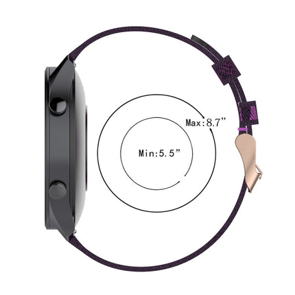 22mm Stripe Weave Nylon Wrist Strap Watch Band for Xiaomi Mi Watch Color, Garmin Vivoactive 4