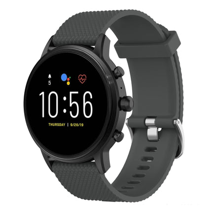 22mm Texture Silicone Wrist Strap Watch Band for Fossil Gen 5 Carlyle, Gen 5 Julianna, Gen 5 Garrett, Gen 5 Carlyle HR