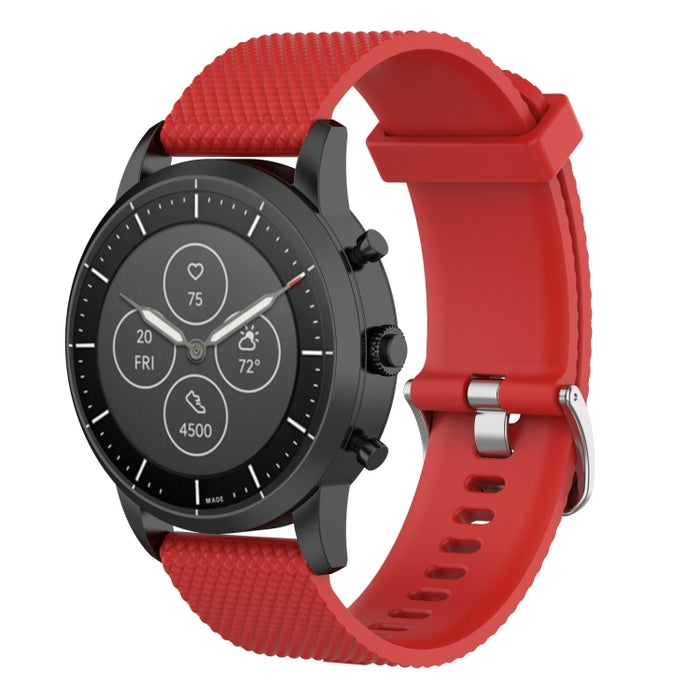 22mm Texture Silicone Wrist Strap Watch Band for Fossil Hybrid Smartwatch HR, Male Gen 4 Explorist HR, Male Sport