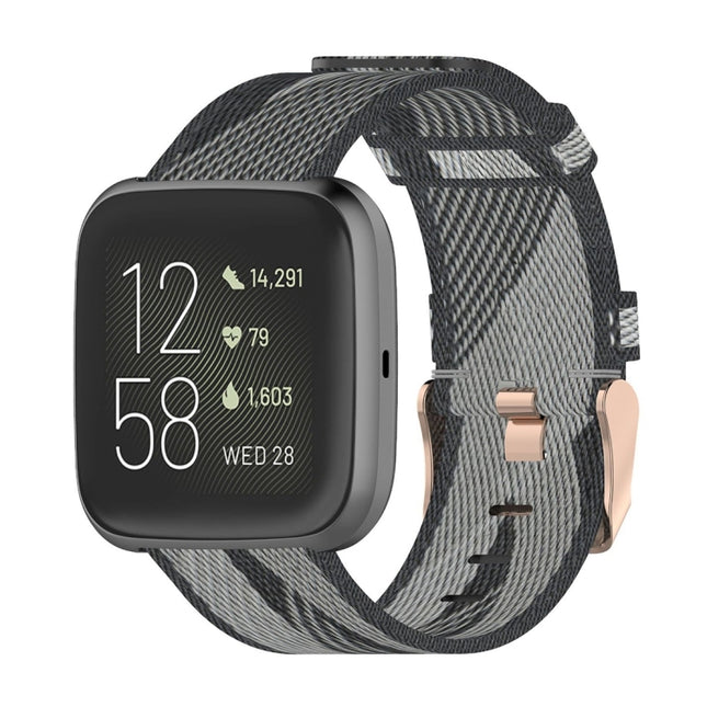 23mm Stripe Weave Nylon Wrist Strap Watch Band for Fitbit Versa 2, Fitbit Versa, Fitbit Versa Lite, Fitbit Blaze