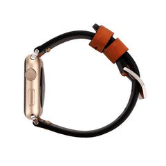 For Apple Watch Series 3 & 2 & 1 38mm Retro XX Line Pattern Genuine Leather Wrist Watch Band, For 38mm