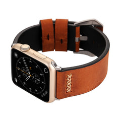 For Apple Watch Series 3 & 2 & 1 38mm Retro XX Line Pattern Genuine Leather Wrist Watch Band, For 38mm