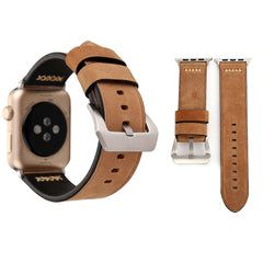 For Apple Watch Series 3 & 2 & 1 38mm Retro XX Line Pattern Genuine Leather Wrist Watch Band, For 38mm