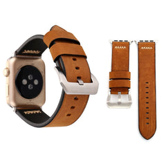 For Apple Watch Series 3 & 2 & 1 38mm Retro XX Line Pattern Genuine Leather Wrist Watch Band, For 38mm