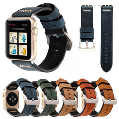 For Apple Watch Series 3 & 2 & 1 38mm Retro XX Line Pattern Genuine Leather Wrist Watch Band, For 38mm