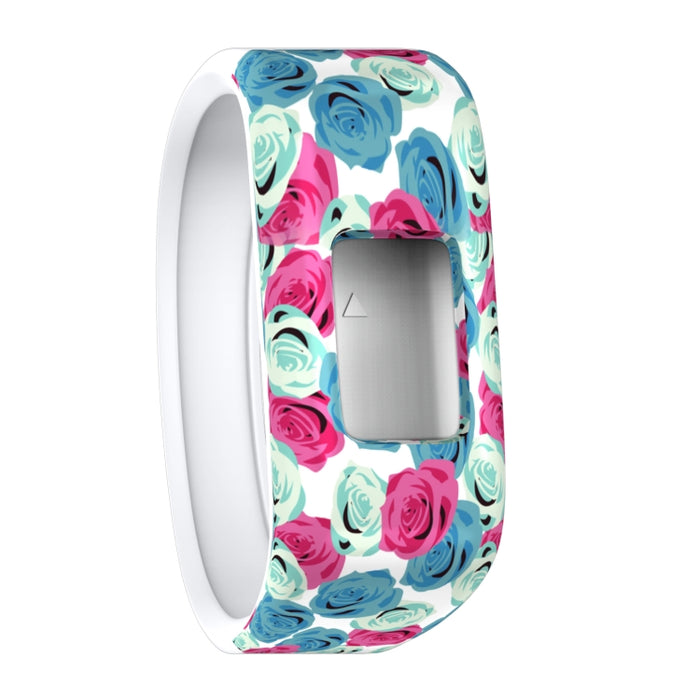 Colourful Feathers Pattern Silicone Sport Watch Band for Garmin Vivofit JR, Size: Large