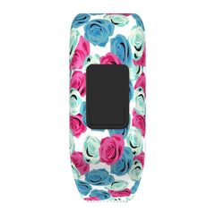 Colourful Feathers Pattern Silicone Sport Watch Band for Garmin Vivofit JR, Size: Large