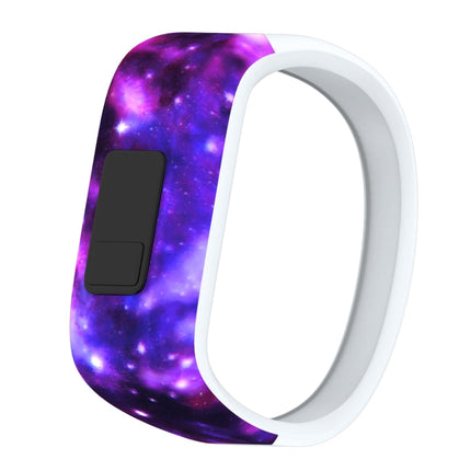 Colourful Feathers Pattern Silicone Sport Watch Band for Garmin Vivofit JR, Size: Large
