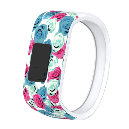Colourful Feathers Pattern Silicone Sport Watch Band for Garmin Vivofit JR, Size: Small