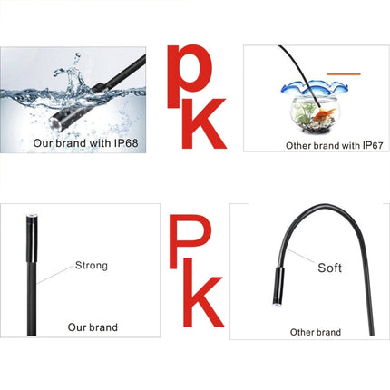YPC110 8mm 2.0MP HD Camera WiFi Endoscope Snake Tube Inspection Camera with 8 LED, Waterproof IP68, Lens Diameter: 8mm, Length: 2m, Soft Line, 2m Soft Line