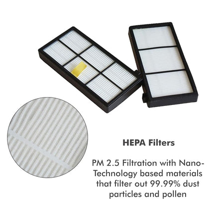 4 PCS Universal Replacement Robotic Vacuum Cleaner HEPA Filter for iRobot 870 / 800 / 880 / 960 / 980