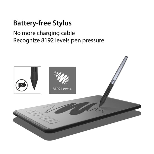 HUION Inspiroy Series H640P 5080LPI Professional Art USB Graphics Drawing Tablet for Windows / Mac OS, with Battery-free Pen