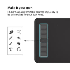 HUION Inspiroy Series H640P 5080LPI Professional Art USB Graphics Drawing Tablet for Windows / Mac OS, with Battery-free Pen