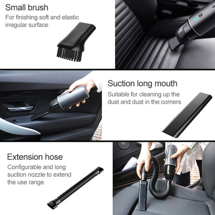 Car / Household Wireless Portable 90W Handheld Powerful Vacuum Cleaner, White, Navy Blue