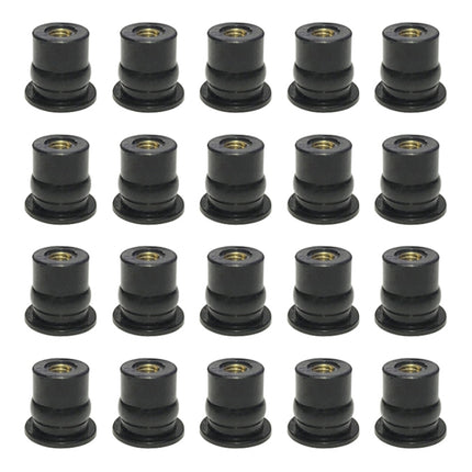 20 in 1 M6 Universal Motorcycle Windshield Brass Nuts, M6