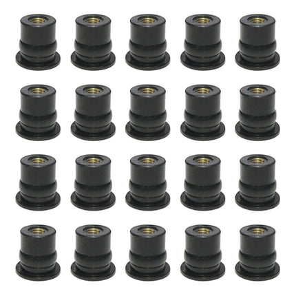 20 in 1 M6 Universal Motorcycle Windshield Brass Nuts, M6