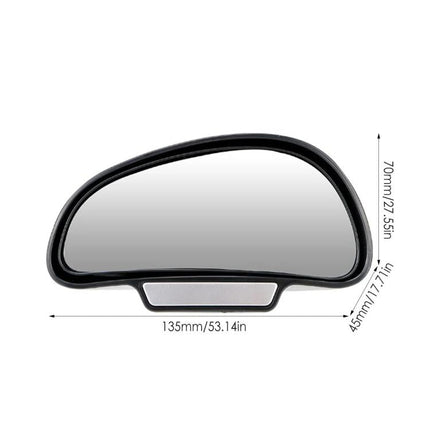 3R-091 Car Blind Spot Left Rear View Wide Angle Adjustable Mirror, 3R-091, 3R-091 (Black)