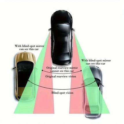 3R-091 Car Blind Spot Left Rear View Wide Angle Adjustable Mirror, 3R-091, 3R-091 (Black)