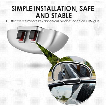3R-091 Car Blind Spot Left Rear View Wide Angle Adjustable Mirror, 3R-091, 3R-091 (Black)