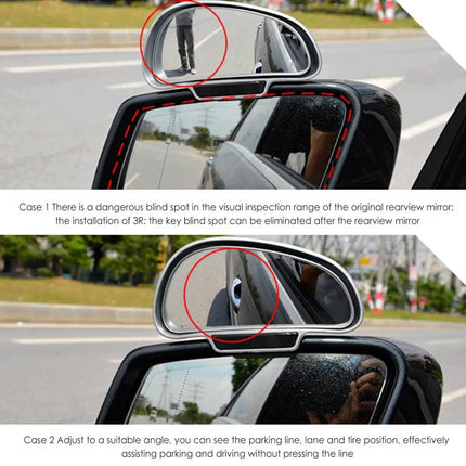 3R-091 Car Blind Spot Left Rear View Wide Angle Adjustable Mirror, 3R-091, 3R-091 (Black)