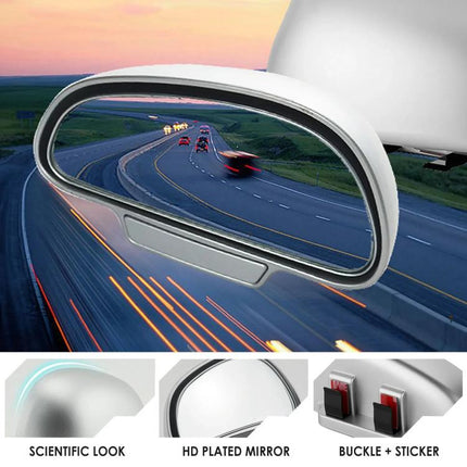 3R-091 Car Blind Spot Left Rear View Wide Angle Adjustable Mirror, 3R-091, 3R-091 (Black)