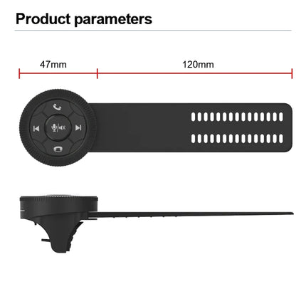 Universal Strap Shape Steering Wheel Remote Control Car Multimedia Wireless Button Remote Control, Strap Shape Black, Strap Shape Silver