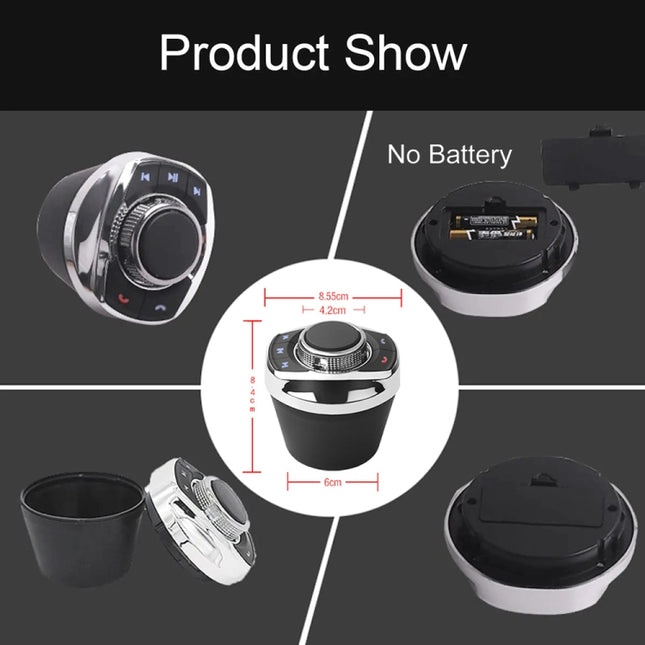 Multifunctional Car Cup Holder Wireless Knob Button Steering Wheel Button Remote Control without Light, without Light