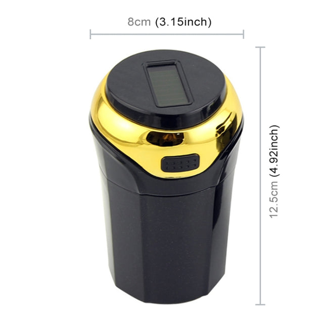 N12B Car Creative Ashtray Solar Power With Light And Cover Car Supplies, N12B