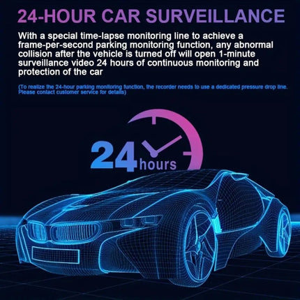 3.16 inch 1080P HD Night Vision Front and Inside Dual Lenses Driving Recorder, Front and Inside Dual Lenses