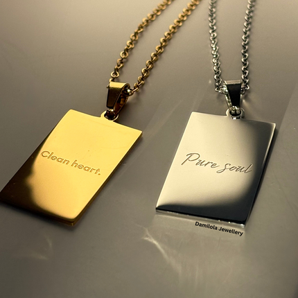 ‘Clean heart. Pure soul’ Necklace - Gold/Silver - Double sided