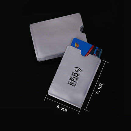 Aluminum Foil RFID Blocking Credit Card ID Bank Card Case Card Holder Cover, Size: 9.1*6.3cm, RFID 1pcs