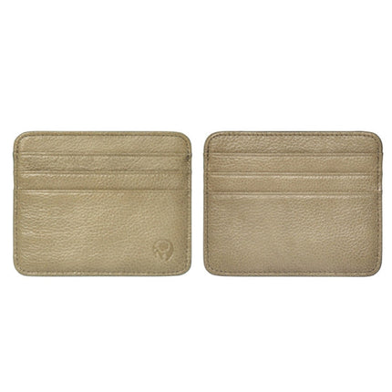 XIAO YUAN XIANG Cowhide Leather Pocket 6 Card Sleeve Wallet Coin Purse Card Holder, Size: 10.7cm x8.7cm, Random Color Delivery