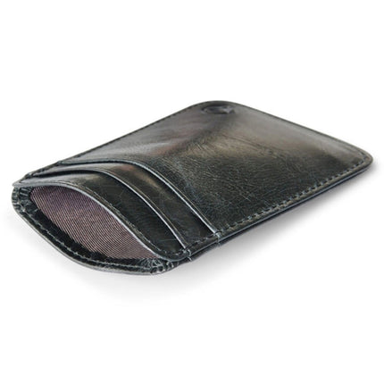XIAO YUAN XIANG Cowhide Leather 5 Card Pocket Sleeve Wallet Coin Purse Credit Card Holder, Size: 10.6cm x 7.2cm, Random Color Delivery