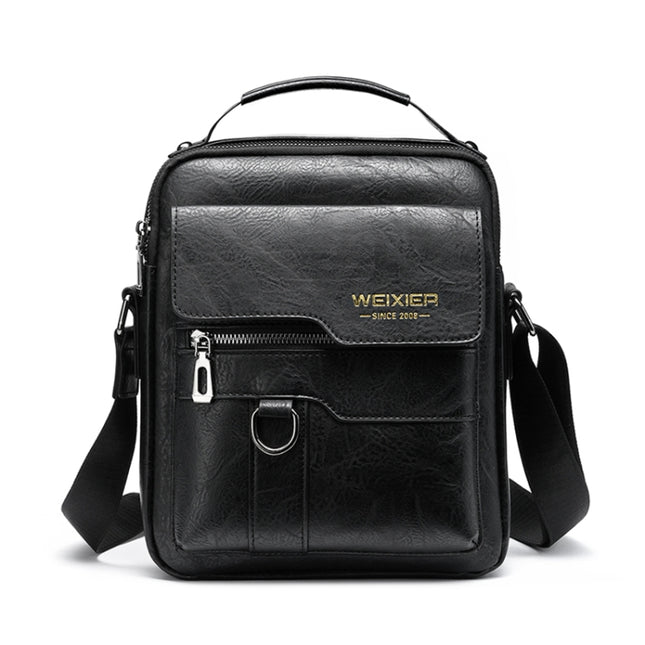 WEIXIER 8642 Men Business Retro PU Leather Handbag Crossbody Bag, 26 x 22 x 8cm