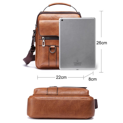 WEIXIER 8642 Men Business Retro PU Leather Handbag Crossbody Bag, 26 x 22 x 8cm