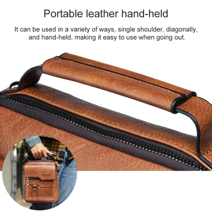 WEIXIER 8642 Men Business Retro PU Leather Handbag Crossbody Bag, 26 x 22 x 8cm