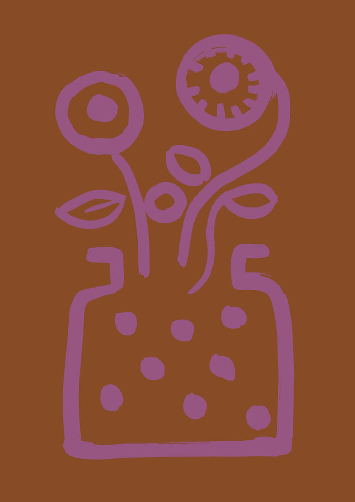 Vase no 2 print - Terracotta + Pink