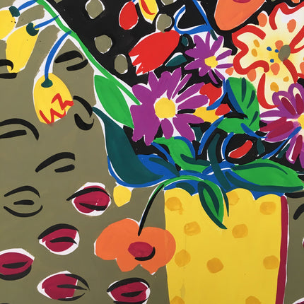 Yellow Spotted Vase Painting