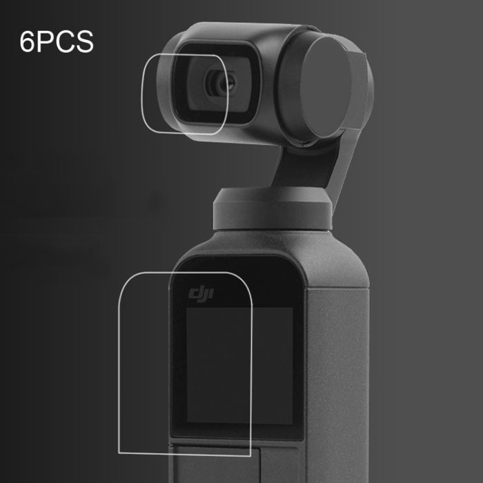 6 PCS HD Lens Protector + Screen Film for DJI OSMO Pocket Gimbal, HD Lens Protector