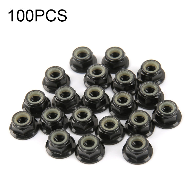 100 PCS iFlight M5 CW 6061 Aluminum Motor Screw Nuts Nylon Insert Self Lock Flange Nut for RC FPV Racing Drone Motor, M5 CW 6061(Black), M5 CW 6061(Red)